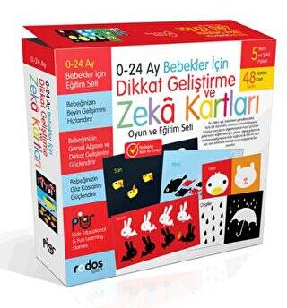 0-24 Ay Bebekler İçin Dikkat Geliştirme ve Zeka Kartları Oyun ve Eğitim Seti - 1