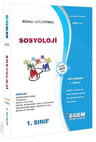 1. Sınıf 1. Yarıyıl Sosyoloji Konu Anlatımlı Soru Bankası - Güz Dönemi Kod: 111 - 1