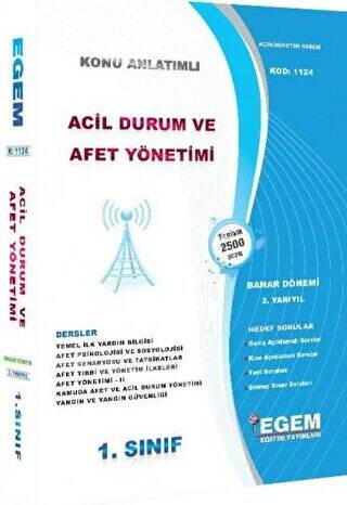 1. Sınıf 2. Yarıyıl Acil Durum Ve Afet Yönetimi - 1