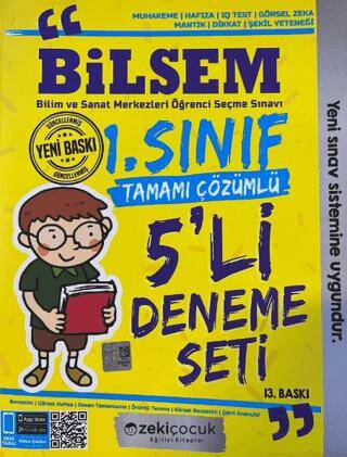1. Sınıf Bilsem Tamamı Çözümlü 5`li Deneme Seti - 1