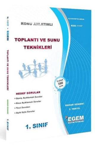 1. Sınıf Toplantı ve Sunu Teknikleri anlatımlı Soru Bankası 2.Yarıyıl 1117 - 1