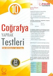 10. Sınıf Coğrafya Yaprak Testleri - Palme Yayınları