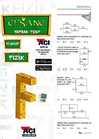 10. Sınıf Fizik Efsane Çek Kopart Yaprak Test - 1