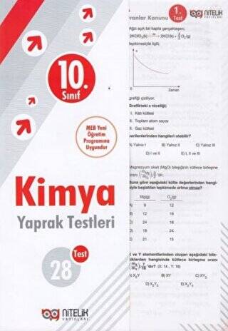 10. Sınıf Kimya 28 Yaprak Test - 1