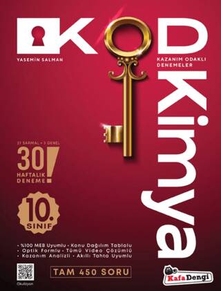 10. Sınıf Kimya KOD 30 Deneme - 1