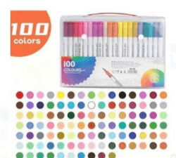 100 Renk Çift Uçlu Keçeli Kalem - 1
