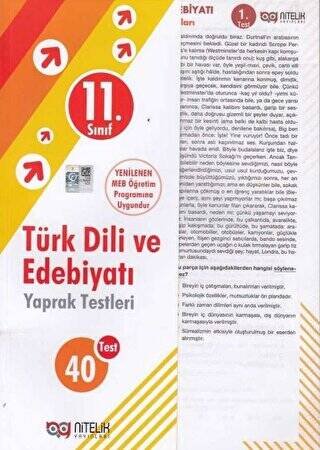 11. Sınıf Türk Dili ve Edebiyatı 40 Yaprak Test - 1