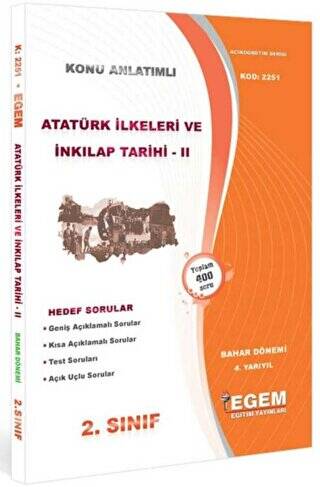 2. Sınıf Atatürk İlkeleri Ve İnkılap Tarihi 2 Bahar Dönemi Konu Anlatımlı Soru Bankası - 1
