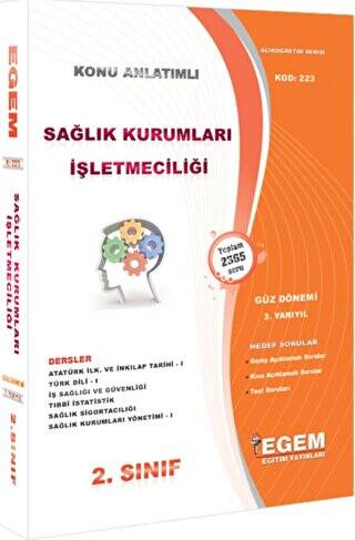 2. Sınıf Sağlık Kurumları İşletmeciliği Konu Anlatımlı Soru Bankası Güz Dönemi 3. Yarıyıl - 1