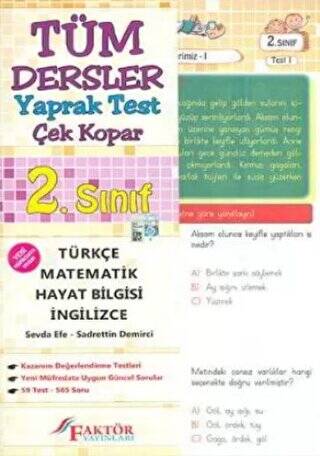 2. Sınıf Tüm Dersler Yaprak Test Çek Kopar - 1