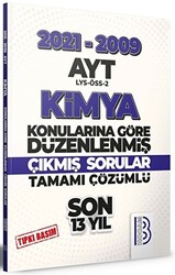 2009-2021 AYT Kimya Son 13 Yıl Tıpkı Basım Konularına Göre Düzenlenmiş Tamamı Çözümlü Çıkmış Sorular - 1