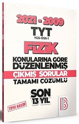 2009-2021 TYT Fizik Son 13 Yıl Tıpkı Basım Konularına Göre Düzenlenmiş Tamamı Çözümlü Çıkmış Sorular - 1