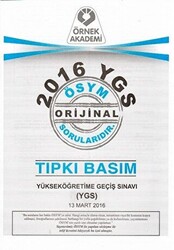 2016 YGS ÖSYM Tıpkı Basım Soru Kitapçığı - 1