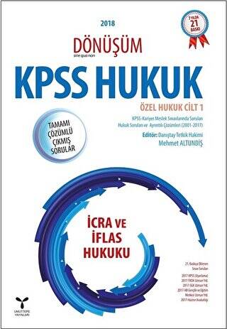 2018 Dönüşüm KPSS İcra ve İflas Hukuku Tamamı Çözümlü Çıkmış Sorular - 1