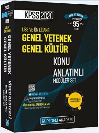 2020 KPSS Lise ve Önlisans Genel Yetenek Genel Kültür Video Destekli Konu Anlatımlı Modüler Set - 1