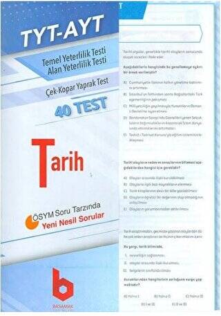 2020 TYT-AYT Tarih Çek - Kopar Yaprak Test - 1