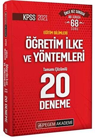 2021 KPSS Eğitim Bilimleri Öğretim İlke ve Yöntemleri Tamamı Çözümlü 20 Deneme - 1