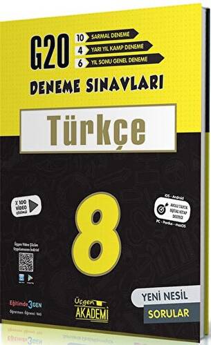 LGS 8. Sınıf Türkçe 20`li Deneme Sınavı - 1