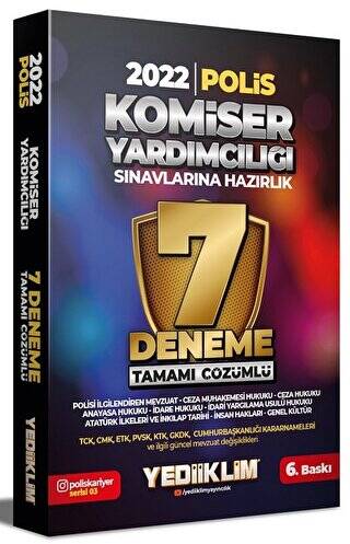 2022 Komiser Yardımcılığı Sınavlarına Hazırlık Tamamı Çözümlü 7 Deneme - 1