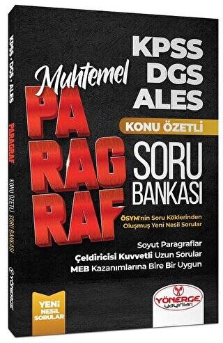 KPSS DGS ALES Muhtemel Paragraf Konu Özetli Soru Bankası - 1