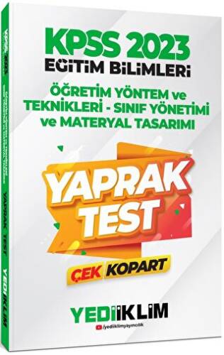 2022 KPSS Eğitim Bilimleri Öğretim Yöntem ve Teknikleri Sınıf Yönetimi Materyal Tasarımı Çek Kopart Yaprak Test - 1