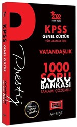 2022 KPSS Genel Kültür Vatandaşlık Prestij Seri Tamamı Çözümlü 1000 Soru Bankası - Yargı Yayınevi