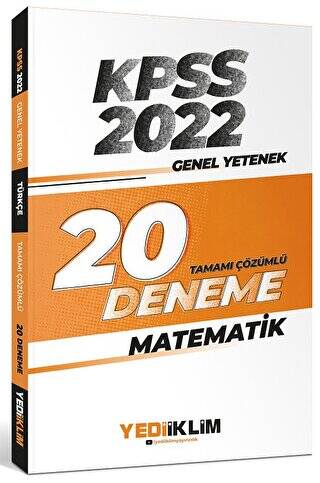 2022 KPSS Genel Yetenek Matematik Tamamı Çözümlü 20 Deneme Sınavı - 1