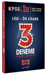 2022 KPSS GY GK Lise Ön Lisans Tamamı Çözümlü Muhteşem 3 Deneme - Yargı Yayınevi