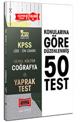 2022 KPSS Lise Ön Lisans Genel Kültür Coğrafya Yaprak Test - Yargı Yayınevi