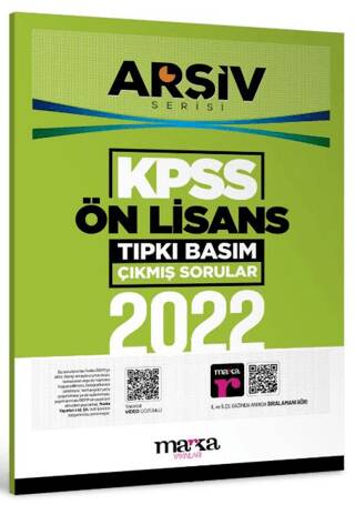 2022 KPSS Ön Lisans Arşiv Serisi Tıpkı Basım Çıkmış Sorular - 1