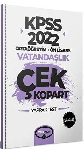 2022 KPSS Ortaöğretim Ön Lisans Genel Kültür Vatandaşlık Çek Kopart Yaprak Test - 1