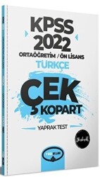 2022 KPSS Ortaöğretim Ön Lisans Genel Yetenek Türkçe Çek Kopart Yaprak Test - Yediiklim Yayınları