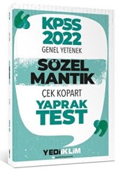 2022 KPSS Sözel Mantık Çek Kopart Yaprak Test - Yediiklim Yayınları