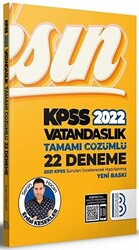 2022 KPSS Vatandaşlık 22 Deneme Çözümlü - 1