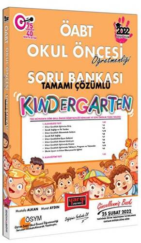 2022 ÖABT Okul Öncesi Öğretmenliği Kindergarten Tamamı Çözümlü Soru Bankası Yargı Yayınları - 1