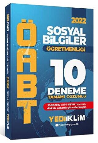2022 ÖABT Sosyal Bilgiler Öğretmenliği Tamamı Çözümlü 10 Deneme - 1