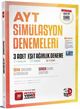 AYT 3D Eşit Ağırlık 3`lü Simülasyon Deneme - 1