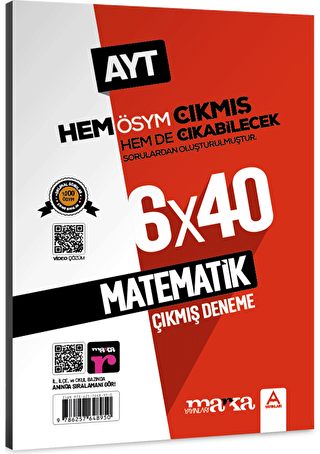AYT Matematik ÖSYM Çıkmış ve Çıkabilecek Sorulardan Oluşturulmuş 6 Deneme Sınavı Tamamı Video Çözümlü - 1