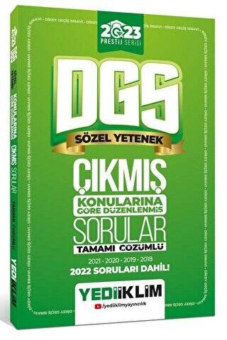 2023 DGS Prestij Serisi Sözel Yetenek Konularına Göre Tamamı Çözümlü Çıkmış Sorular - 1