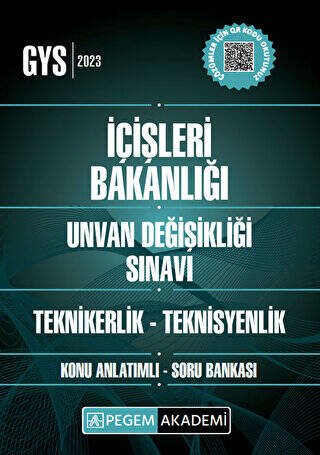2023 İçişleri Bakanlığı Unvan Değişikliği Sınavı Teknikerlik-Teknisyenlik Konu Anlatımlı Soru Bankası - 1