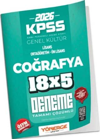 KPSS Coğrafya 18x5 Deneme Çözümlü - 1