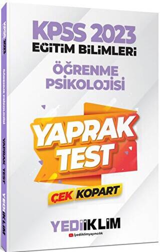 2023 KPSS Eğitim Bilimleri Öğrenme Psikolojisi Çek Kopart Yaprak Test - 1
