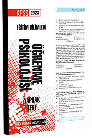 2023 KPSS Eğitim Bilimleri Öğrenme Psikolojisi Yaprak Test - 1