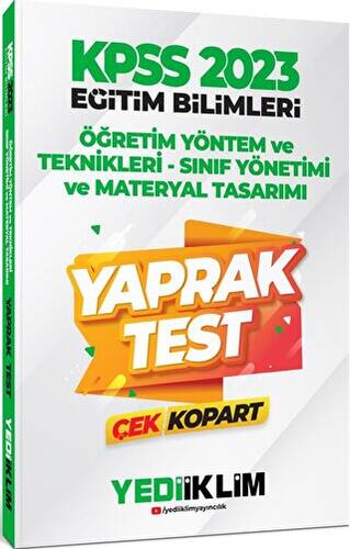 2023 KPSS Eğitim Bilimleri Öğretim Yöntem ve Teknikleri- Sınıf Yönetimi - Materyal Tasarımı Çek Kopart Yaprak Test - 1
