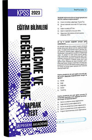 2023 KPSS Eğitim Bilimleri Ölçme ve Değerlendirme Yaprak Test - 1