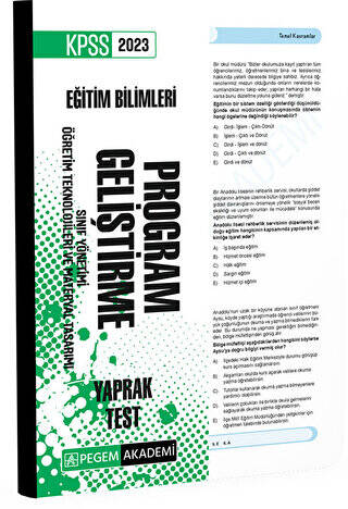 2023 KPSS Eğitim Bilimleri Program Geliştirme Yaprak Test - 1