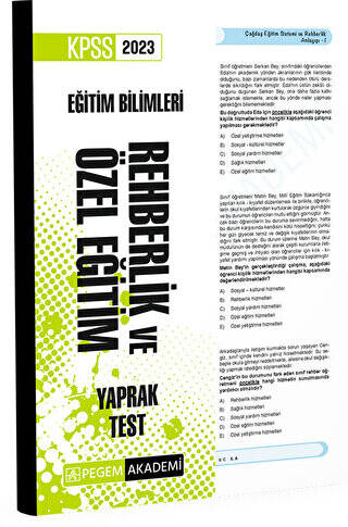 2023 KPSS Eğitim Bilimleri Rehberlik ve Özel Eğitim Yaprak Test - 1
