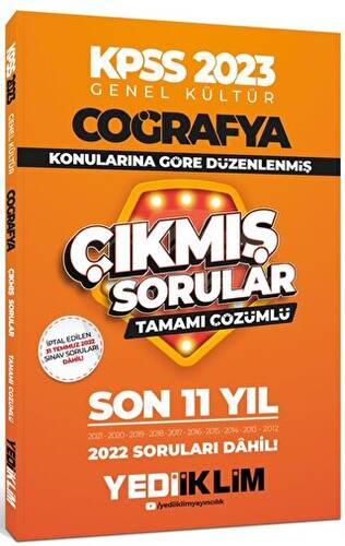 2023 KPSS Genel Kültür Coğrafya Konularına Göre Tamamı Çözümlü Son 11 Yıl Çıkmış Sorular - 1