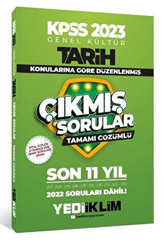 2023 KPSS Genel Kültür Tarih Konularına Göre Tamamı Çözümlü Son 11 Yıl Çıkmış Sorular - 1