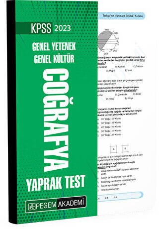 2023 KPSS Genel Yetenek Genel Kültür Coğrafya Yaprak Test - 1